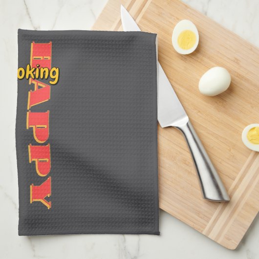 Happy Cooking Dk Gray Geschirrtuch (Viertel Falte)