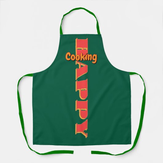 Happy Cooking Green Schürze (Vorderseite)