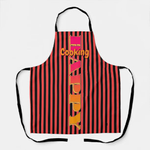 Happy Cooking Red Black Stripe Schürze