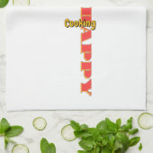Happy Cooking White Geschirrtuch (Gefaltet)