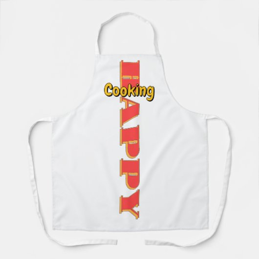 Happy Cooking White Koch Schürze (Vorderseite)