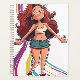 Happy cool Chill lebendige farbenfrohe Girl Planer