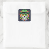 Happy cool Saint Patrick Quadratischer Aufkleber (Tasche)