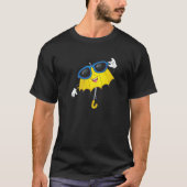 Happy Cool Yellow Regenschirm und Sonnenbrille für T-Shirt (Vorderseite)