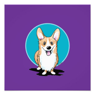 Happy Corgi Dog Fotodruck