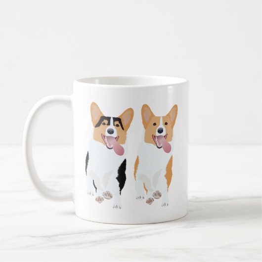 Happy Corgi Friends Kaffeetasse (Links)