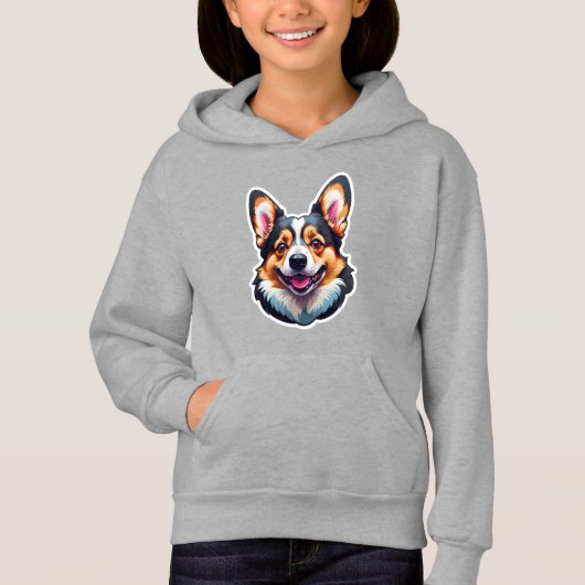 Happy Corgi Hoodie (Vorderseite)