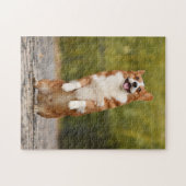 Happy Corgi Puppy Stehendes Foto Puzzle (Horizontal)