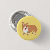 Happy Corgi Yellow Button (Vorne & Hinten)
