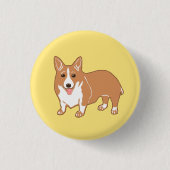 Happy Corgi Yellow Button (Vorderseite)