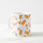 Happy Corgis Niedlicher Welpenhund Kaffeetasse (Vorderseite Links)