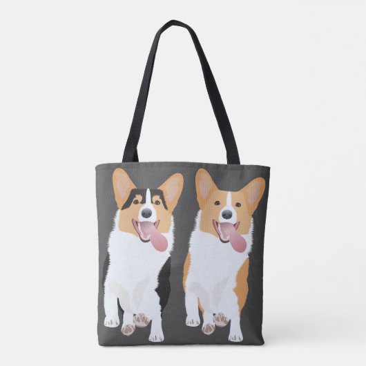 Happy Corgis Running Tasche (Rückseite)