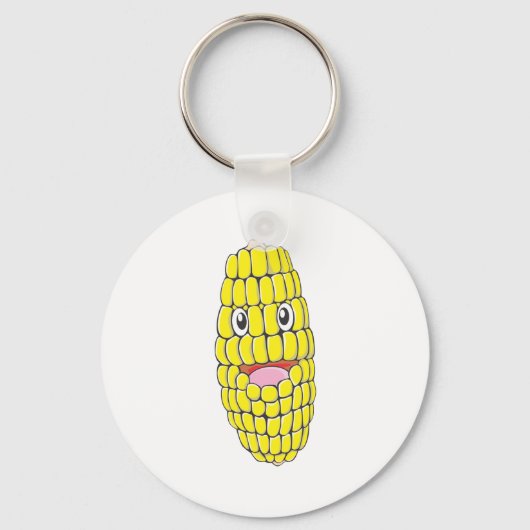 Happy Corn Gemüse Schlüsselanhänger (Vorderseite)