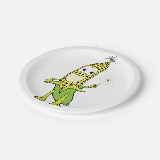 Happy Corn Pappteller (Schrägansicht)