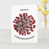 Happy Coronaversary covid Virus Card Foto Karte (Gelbe Blume)