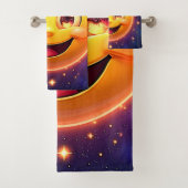 Happy Cosmic Eyes Emoji Badhandtuch Set (Insitu)