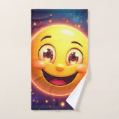 Happy Cosmic Eyes Emoji Badhandtuch Set (Handtuch)