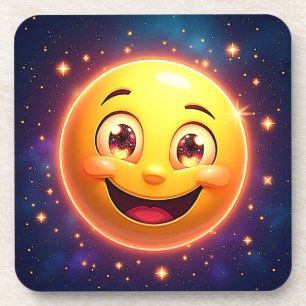 Happy Cosmic Eyes Emoji Getränkeuntersetzer