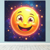 Happy Cosmic Eyes Emoji Leinwanddruck (Insitu (Holzboden))