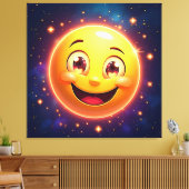 Happy Cosmic Eyes Emoji Leinwanddruck (Insitu (Wohnzimmer))