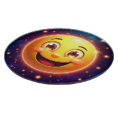 Happy Cosmic Eyes Emoji Schneidebrett (Ecke)