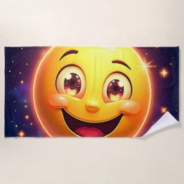Happy Cosmic Eyes Emoji Strandtuch