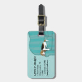 Happy Couch Beagle | Niedlich Hund Personalisiert Gepäckanhänger (Vorderseite vertikal)