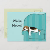 Happy Couch Beagle Niedlich Hunde Ankündigung Erin (Vorne/Hinten)