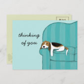 Happy Couch Beagle | Niedlicher Hund Postkarte (Vorne/Hinten)