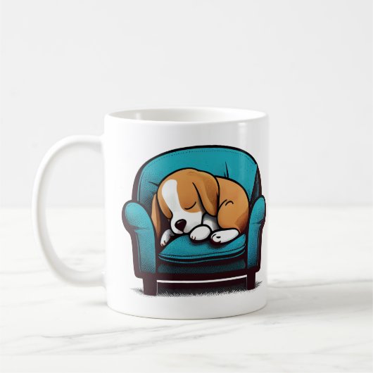 Happy Couch Beagle | Niedlicher Schlafhund | Pet A Kaffeetasse (Links)