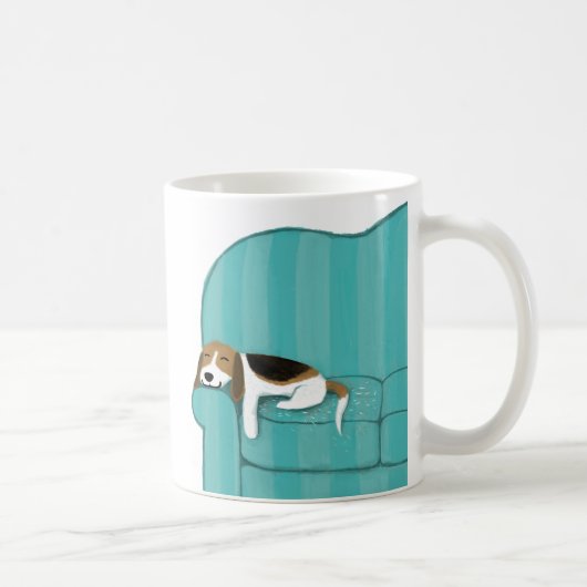 Happy Couch Beagle | Niedlicher Schlafhund | Pet A Kaffeetasse (Rechts)