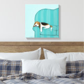 Happy Couch Beagle | Niedlicher Schlafhund | Pet A Leinwanddruck (Insitu (Schlafzimmer))