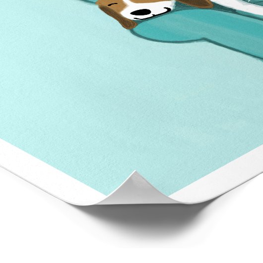 Happy Couch Beagle | Niedlicher Schlafhund | Pet A Poster (Ecke)