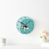 Happy Couch Beagle - Niedliches Hundebanddesign Runde Wanduhr (Zuhause)