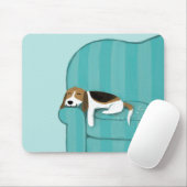 Happy Couch Dog - Niedlicher Beagle Kunsthandwerk Mousepad (Mit Mouse)