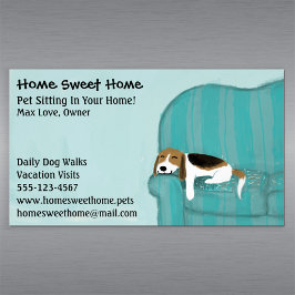 Happy Couch Dog | Sitzplatz für Haustiere | Tierdi Magnetische Visitenkarte