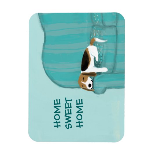 Happy Couch Dog - Zuhause Sweet Zuhause Niedlich B Magnet (Vertikal)