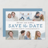 Happy Couple EDITABLE FARBE Save the Date Collage (Vorne/Hinten)