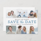 Happy Couple EDITABLE FARBE Save the Date Postcard Ankündigungspostkarte (Vorne/Hinten)