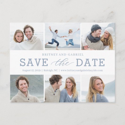 Happy Couple EDITABLE FARBE Save the Date Postcard Postkarte (Vorderseite)