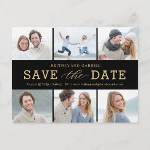 Happy Couple EDITABLE FARBE Save the Date Postcard Postkarte