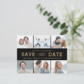 Happy Couple EDITABLE FARBE Save the Date Postcard Postkarte (Stehend Vorderseite)