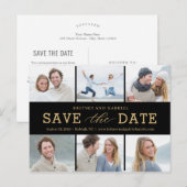 Happy Couple EDITABLE FARBE Save the Date Postcard Postkarte (Vorne/Hinten)