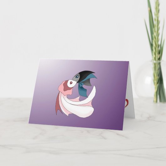 Happy Couple Fish Grußkarte Karte (Vorderseite)