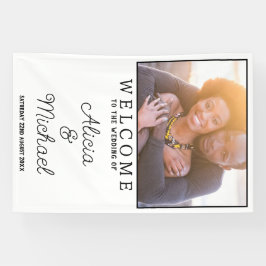 Happy Couple Foto Wedding Willkommen Vertikal Banner