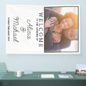 Happy Couple Foto Wedding Willkommen Vertikal Banner (Messe)