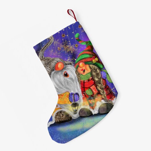 Happy Couple Gnome Weihnachts-Strumpf Kleiner Weihnachtsstrumpf (Rückseite (Hängend))