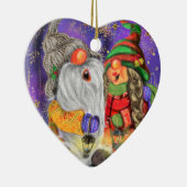 Happy Couple Gnome Weihnachtsdekoration Keramik Ornament (Rechts)