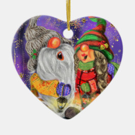 Happy Couple Gnome Weihnachtsdekoration Keramik Ornament