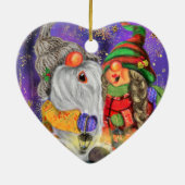 Happy Couple Gnome Weihnachtsdekoration Keramik Ornament (Hinten)